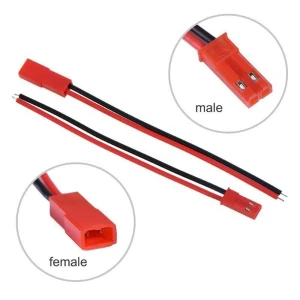 موصل ذكر بموصل أنثى / JST 2-Pin Connector JST Male Connector JST Female Connector Plug  10cm