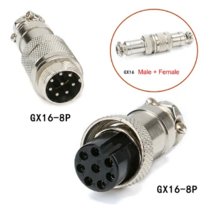 مقبس موصل معدني 8 دبوس ذكر سلك انثى سلك / GX16 8Pin Aviation Plug Male &Female Metal Wire Connector Plug Socket