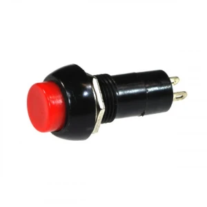 مفتاح ضغط قبة احمر دائري الشكل 12 مم (تشغيل - إيقاف) / ROUNDED RED COLOR LATCH PUSH BUTTON SWITCH (ON-OFF)12MM
