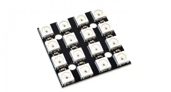 لوحة ليد ذكية – مربعة 16 بت (4×4) / WS2812B RGB LED Square Panel – 16 Bit (4x4)