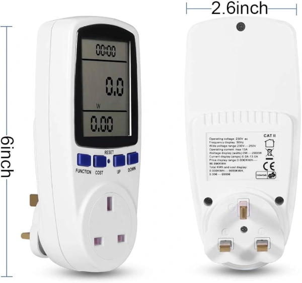 جهاز قياس استهلاك الطاقة الكهربائية / Power Energy Meter (UK Plug)