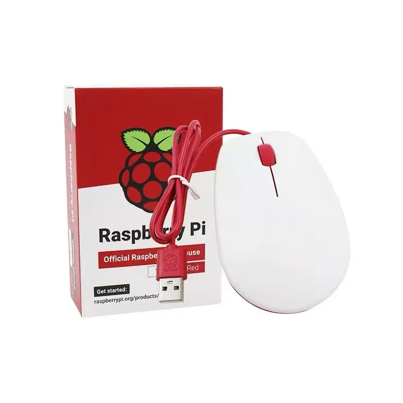 ماوس راسبيري باي الرسمي (احمر/ابيض) / Raspberry Pi Mouse red/white USB