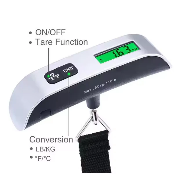 ميزان بحبل للتعليق / Digital Luggage Scale Portable Handheld Baggage Weighing scale 50 kg