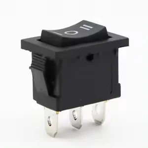مفتاح متأرجح اسود اللون (تشغيل - إيقاف-تشغيل) 3 دبابيس / KCD1-103 15*21mm (ON-OFF-ON) 3pin rocker switch AC 250V/6A Black color