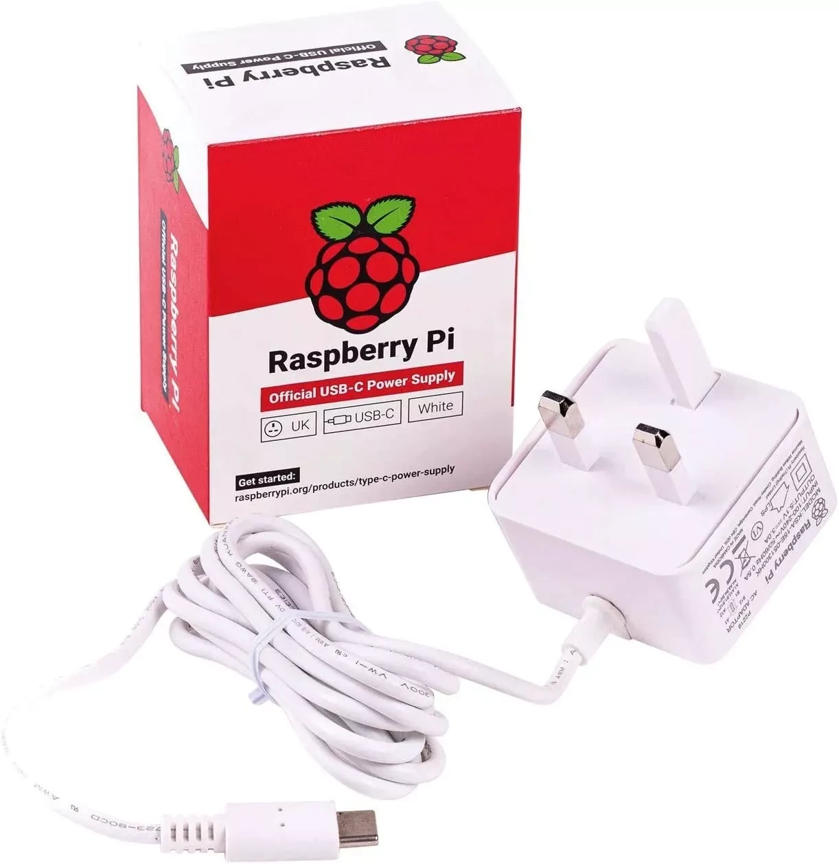 مزود طاقه للراسبري / Raspberry Pi 12.5W Micro USB Power Supply - UK