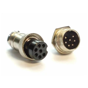 مقبس موصل معدني 7 دبوس ذكر لوحه انثى سلك / GX16 7 Pin Male & Female Circular Aviation Socket Plug Wire Panel Connector