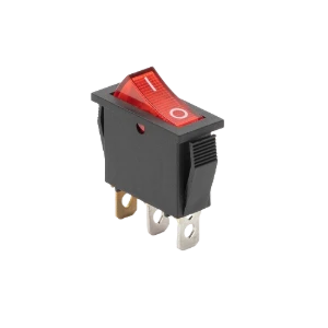 مفتاح متأرجح مضيء أحمر اللون (تشغيل - إيقاف) 3 دبابيس / KCD3 (on-off) Illuminated red color 3 pin 250V/15A Rocker Switch