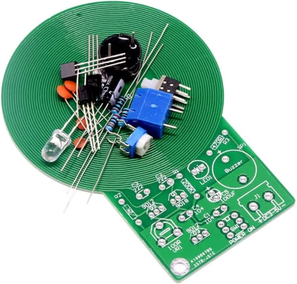 مجموعة ادوات الكشف عن المعادن التي تصنعها بنفسك مجموعة الكترونية بتيار مستمر 3-5 فولت 60 ملم وحدة استشعار بدون تلامس / Metal Detector Kit Electronic Module DIY Soldering Practice Board