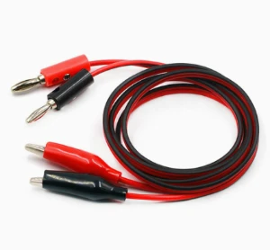 سلك ثنائي بنانا الى تمساح بطول 1 متر / Banana Plug to Alligator Clip Cable 1meter